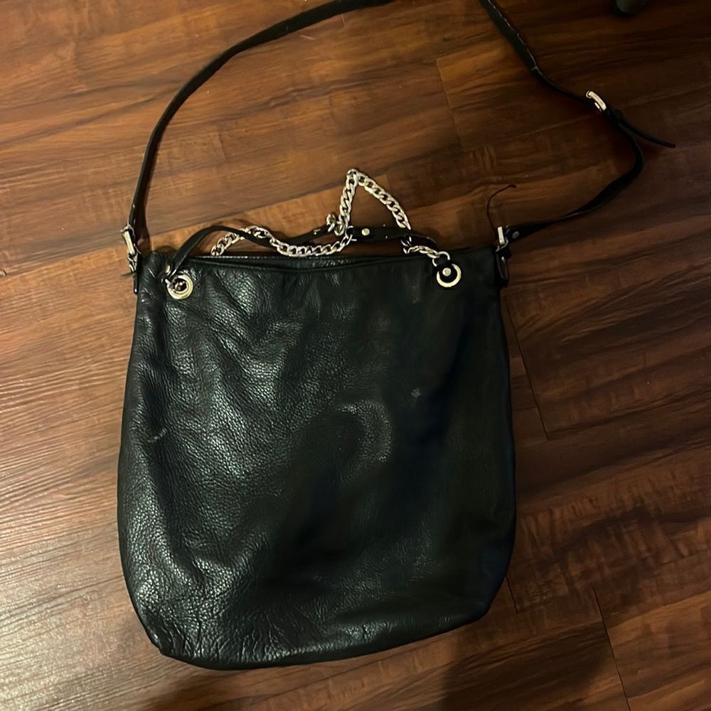 Black Leather Michael Kors Shoulder Bag - Boho